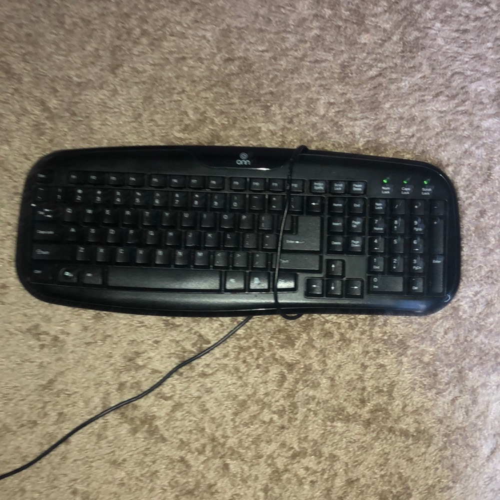 One keyboard getting rid of this one because I have 2 new ones from work